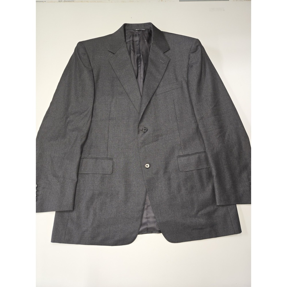 Canali Men's Wool 2 Button Blazer‎ Italy Made Charcoal Size 52 R Suit Jacket